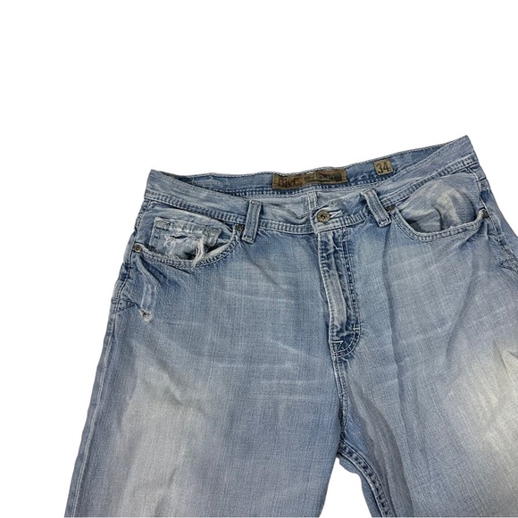 BKE Buckle Marshall Boot Light Wash Jeans Sz 34x32 Ripped Distressed Destroyed - Picture 3 of 16